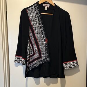 Joseph Ribkoff Black and Red Patterned Blazer
